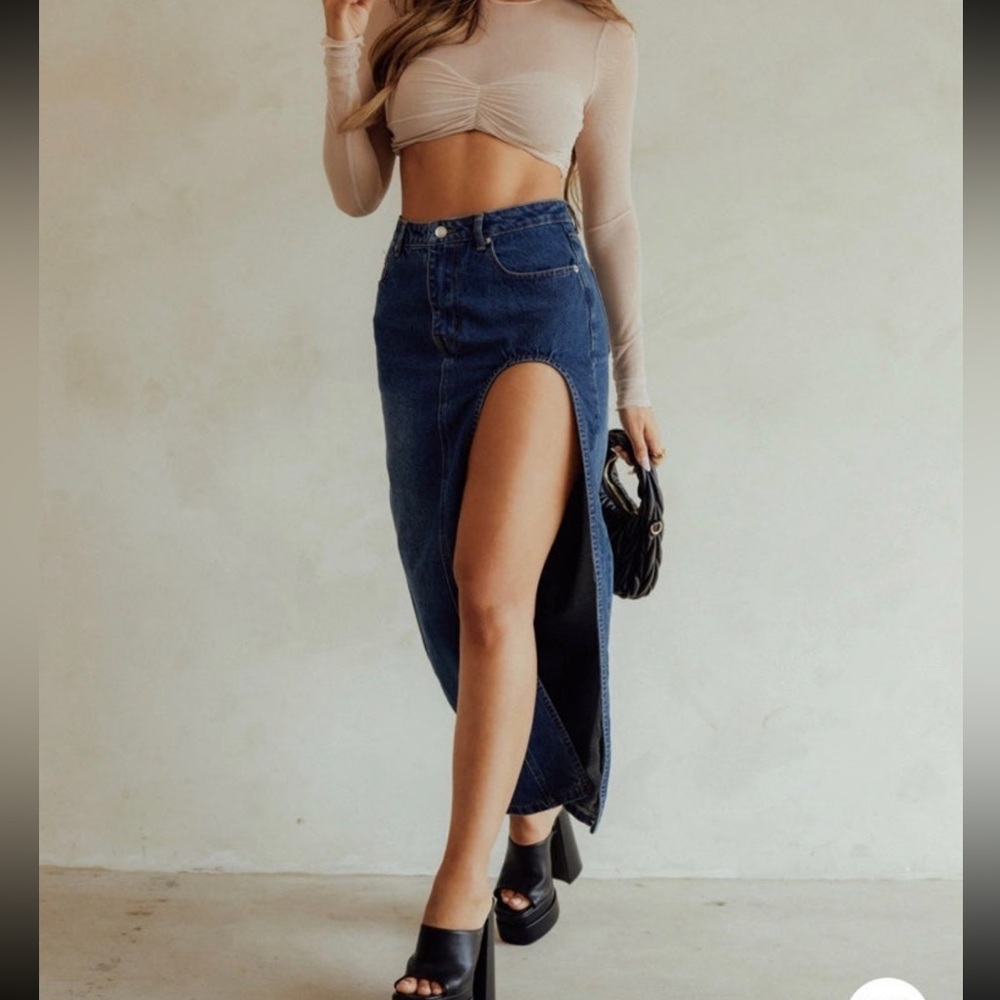 Miss Lola katani denim skirt